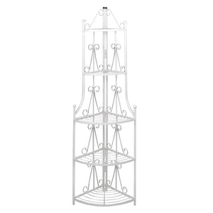 Pflanzentreppe Blumenregal Standregal Eckregal Blumentreppe Stahl weiß