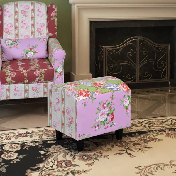 Patchwork Hocker Bunt, Fußhocker