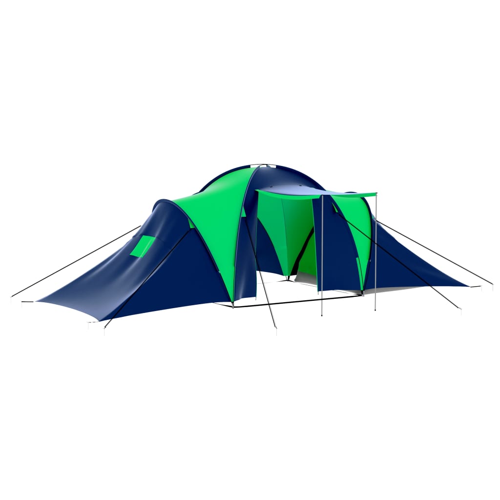 9-Personen Campingzelt Blau/Grün