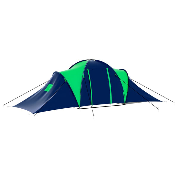 9-Personen Campingzelt Blau/Grün