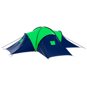 9-Personen Campingzelt Blau/Grün