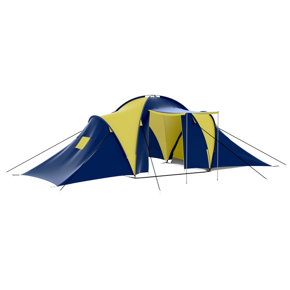 9-Personen Campingzelt Blau/Gelb