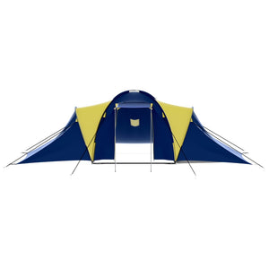 9-Personen Campingzelt Blau/Gelb