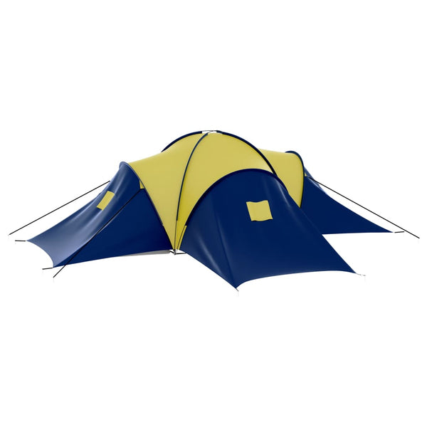 9-Personen Campingzelt Blau/Gelb