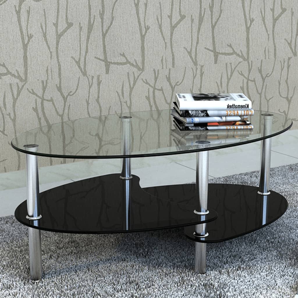 Schwarzer Couchtisch mit Design