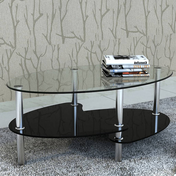 Schwarzer Couchtisch mit Design