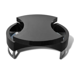 Formverstellbarer Couchtisch, Hochglanz Schwarz
