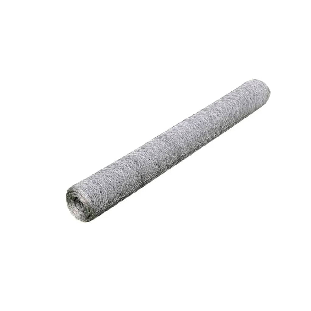 vidaXL Galvanized Steel Chain Link Fence 25x0.5 m Silver