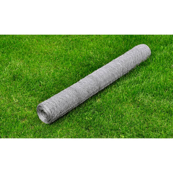 Maschendraht Verzinkter Stahl 25×0,5 m Silbern