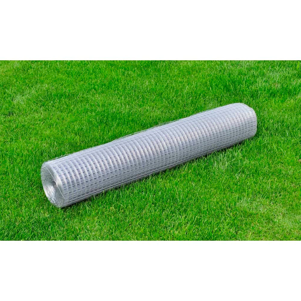 vidaXL Wire Mesh Galvanized Steel 25x1 m Silver