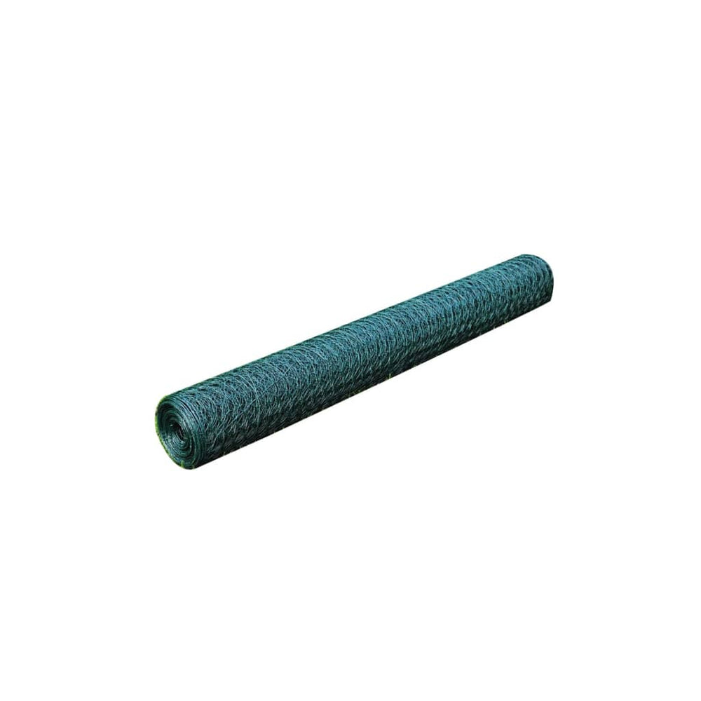 vidaXL PVC-Coated Wire Mesh Fence 25x1 m Green