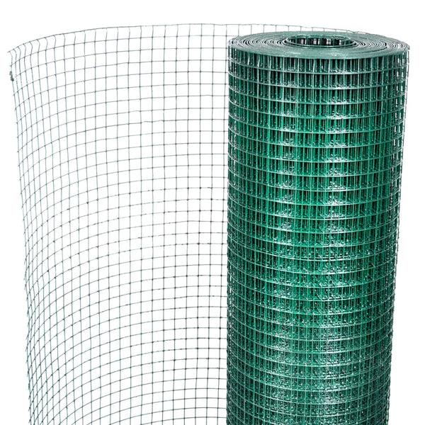 Drahtzaun für Hühner Verzinkt mit PVC-Beschichtung 25x1 m Grün