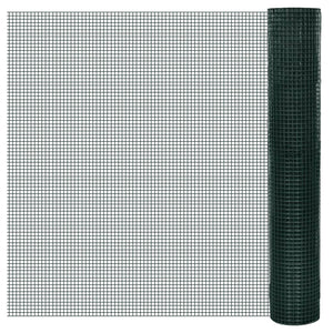 Drahtzaun für Hühner Verzinkt mit PVC-Beschichtung 25x1 m Grün