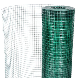 Drahtzaun für Hühner Verzinkt mit PVC-Beschichtung 25x1 m Grün