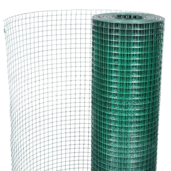 Drahtzaun für Hühner Verzinkt mit PVC-Beschichtung 25x1 m Grün