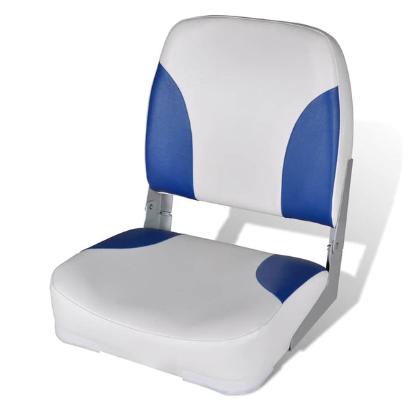 Klappbarer Bootssitz Blau-Weiß 41x36x48 cm