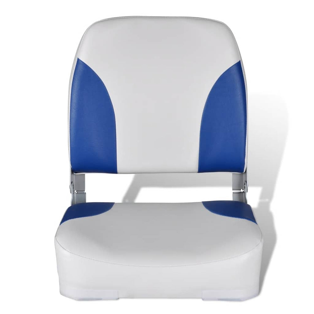 vidaXL Siège de bateau pliable bleu et blanc 41x36x48 cm
