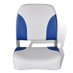 Klappbarer Bootssitz Blau-Weiß 41x36x48 cm