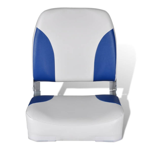 Klappbarer Bootssitz Blau-Weiß 41x36x48 cm