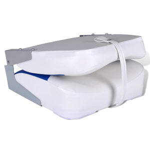 Klappbarer Bootssitz Blau-Weiß 41x36x48 cm
