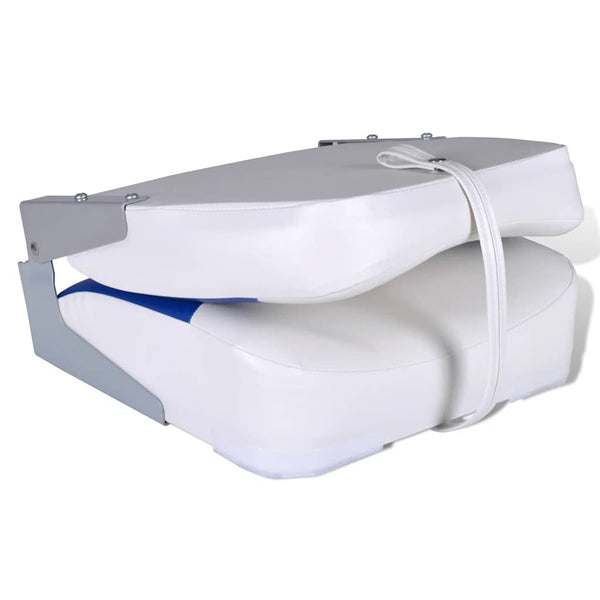 Klappbarer Bootssitz Blau-Weiß 41x36x48 cm