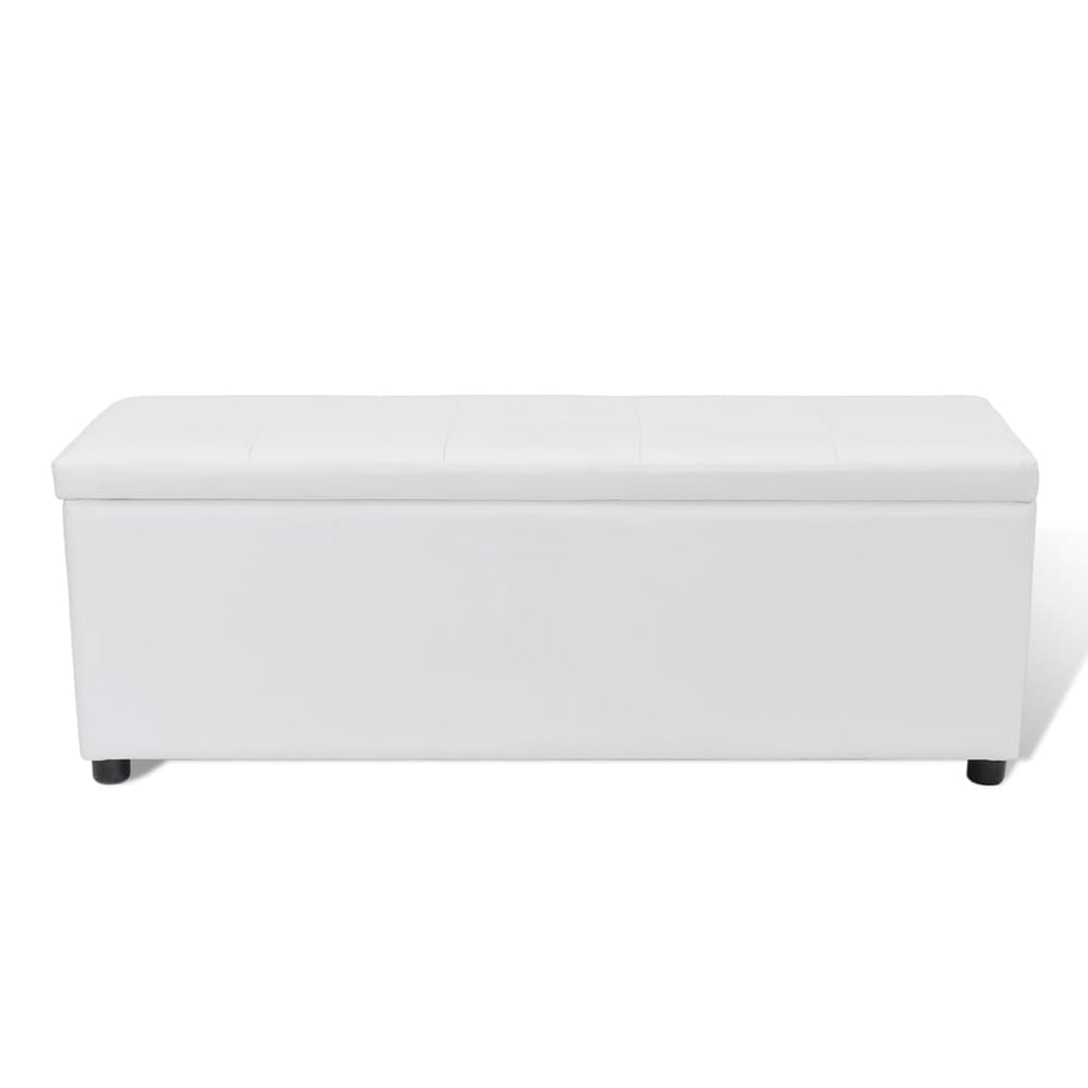 Bank mit Stauraum Weiß 118 cm