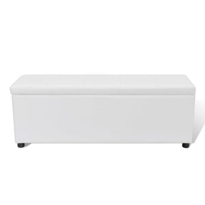 Bank mit Stauraum Weiß 118 cm