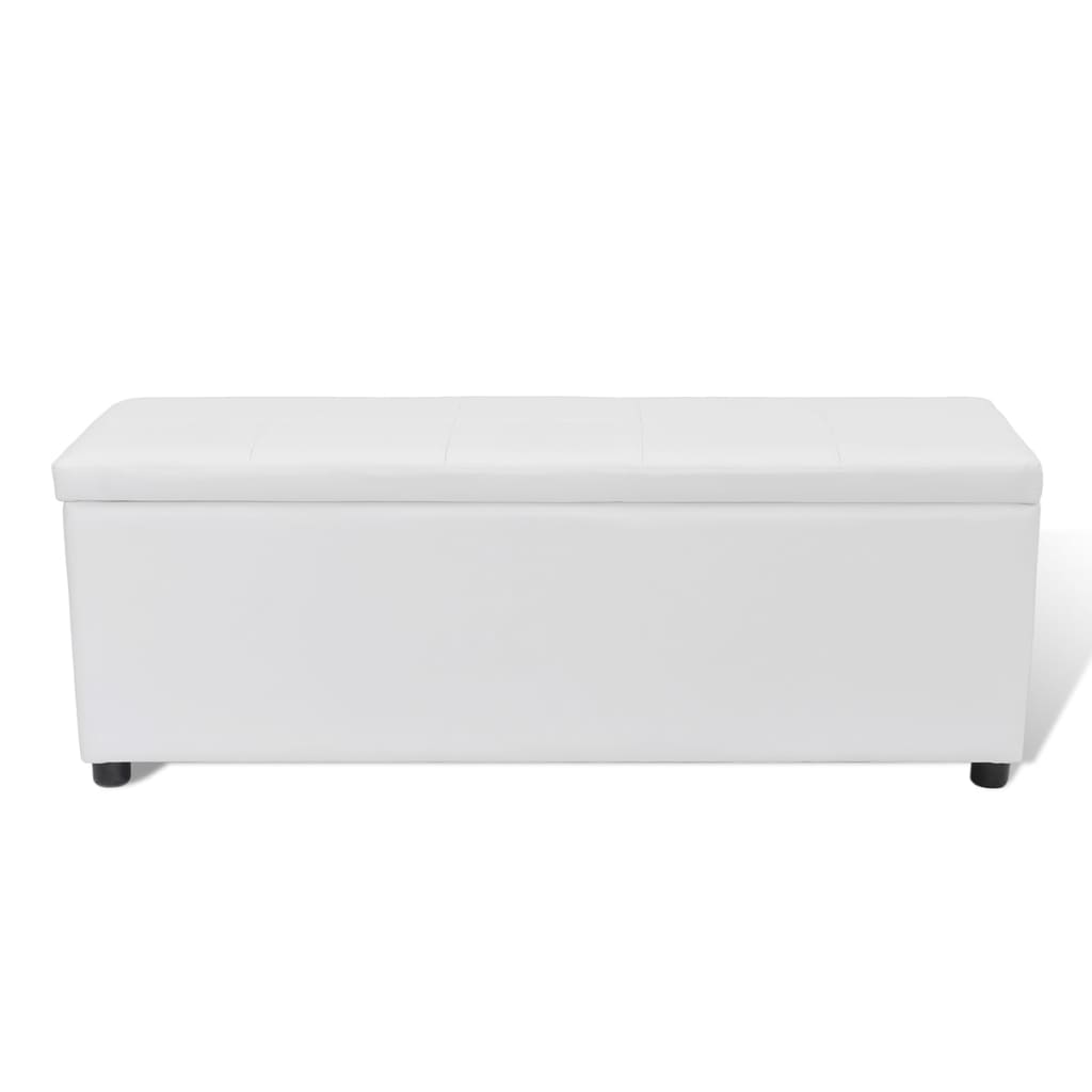 Bank mit Stauraum Weiß 118x44x44 cm