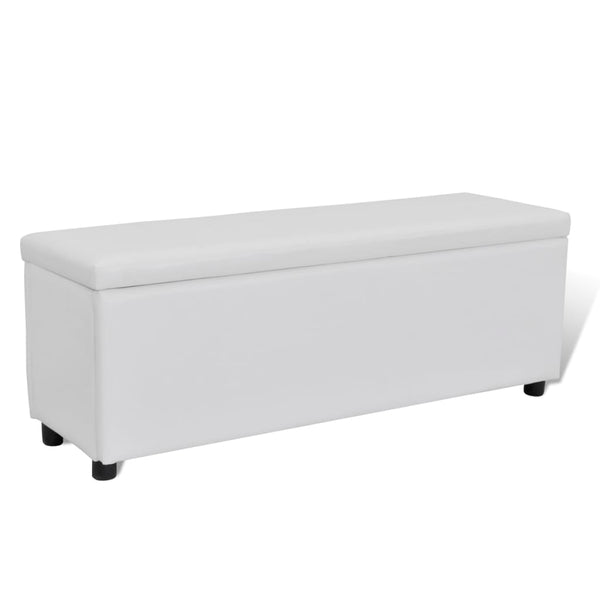 vidaXL Banc avec rangement Blanc 118x44x44 cm