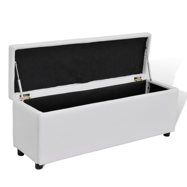 Bank mit Stauraum Weiß 118 cm