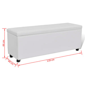 Bank mit Stauraum Weiß 118 cm