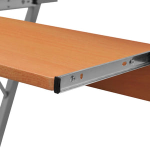 Table d'ordinateur Chariot d'ordinateur Table PC Table de bureau Portable sur roulettes marron