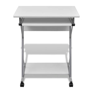 Computertisch Computerwagen PC Tisch Bürotisch Laptop auf Rollen weiß
