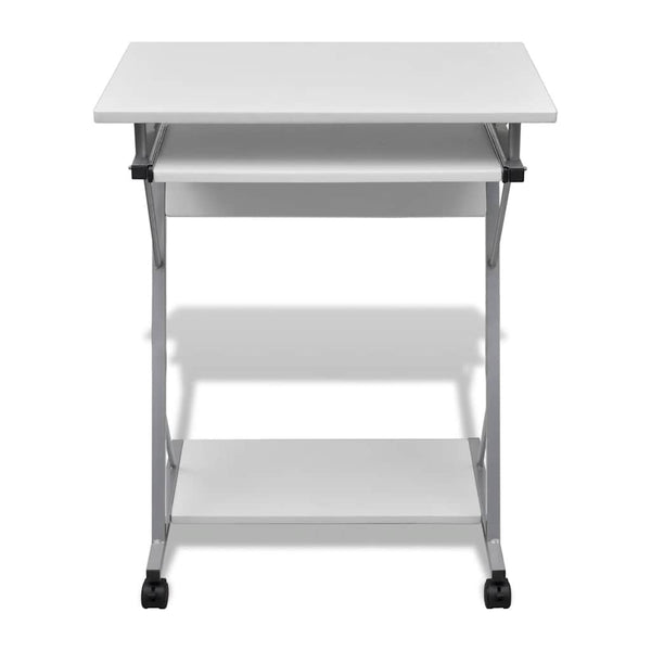 Computertisch Computerwagen PC Tisch Bürotisch Laptop auf Rollen weiß