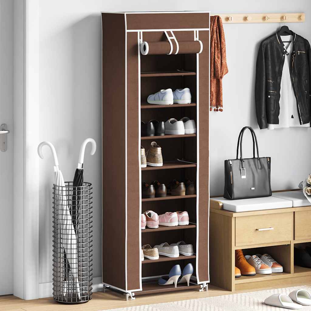 Schuhschrank Schuhregal 8 Schicht 57 x29 x162 cm Braun