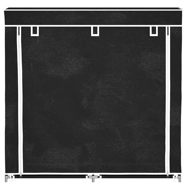 Stoff Schuhschrank mit Abdeckung 115 x 28 x 110 cm Schwarz