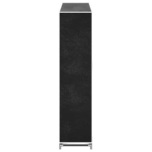 Stoff Schuhschrank mit Abdeckung 115 x 28 x 110 cm Schwarz