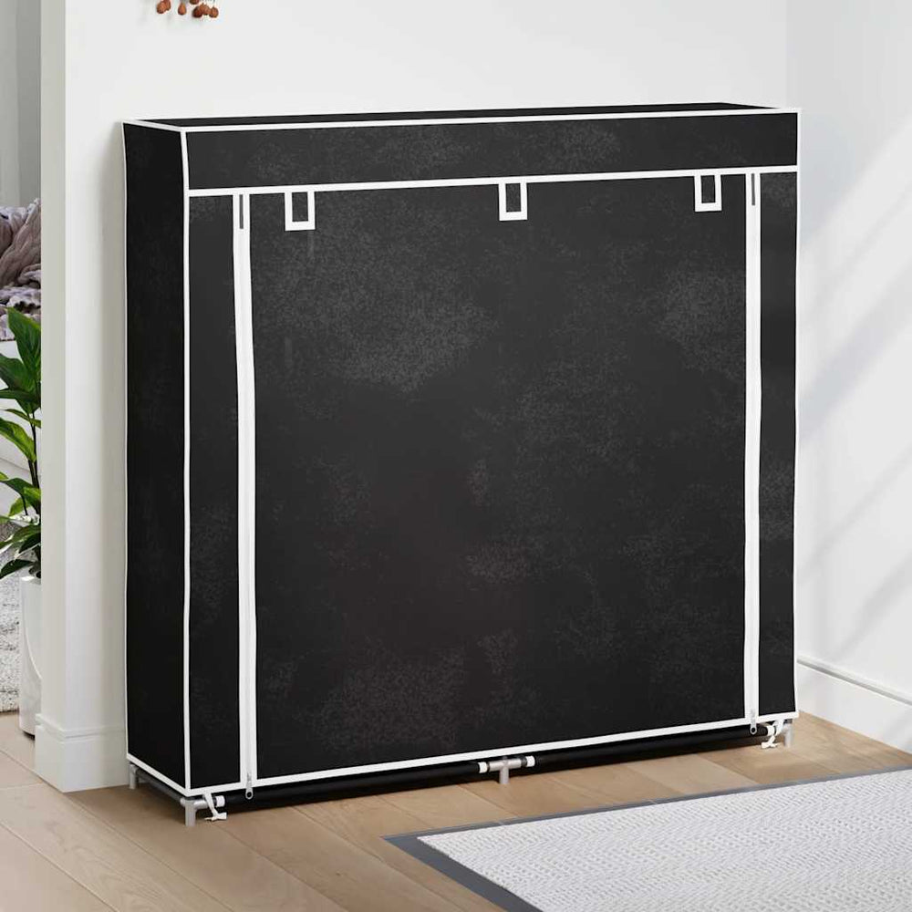 Schuhschrank Stoff Schwarz 10 Fächer