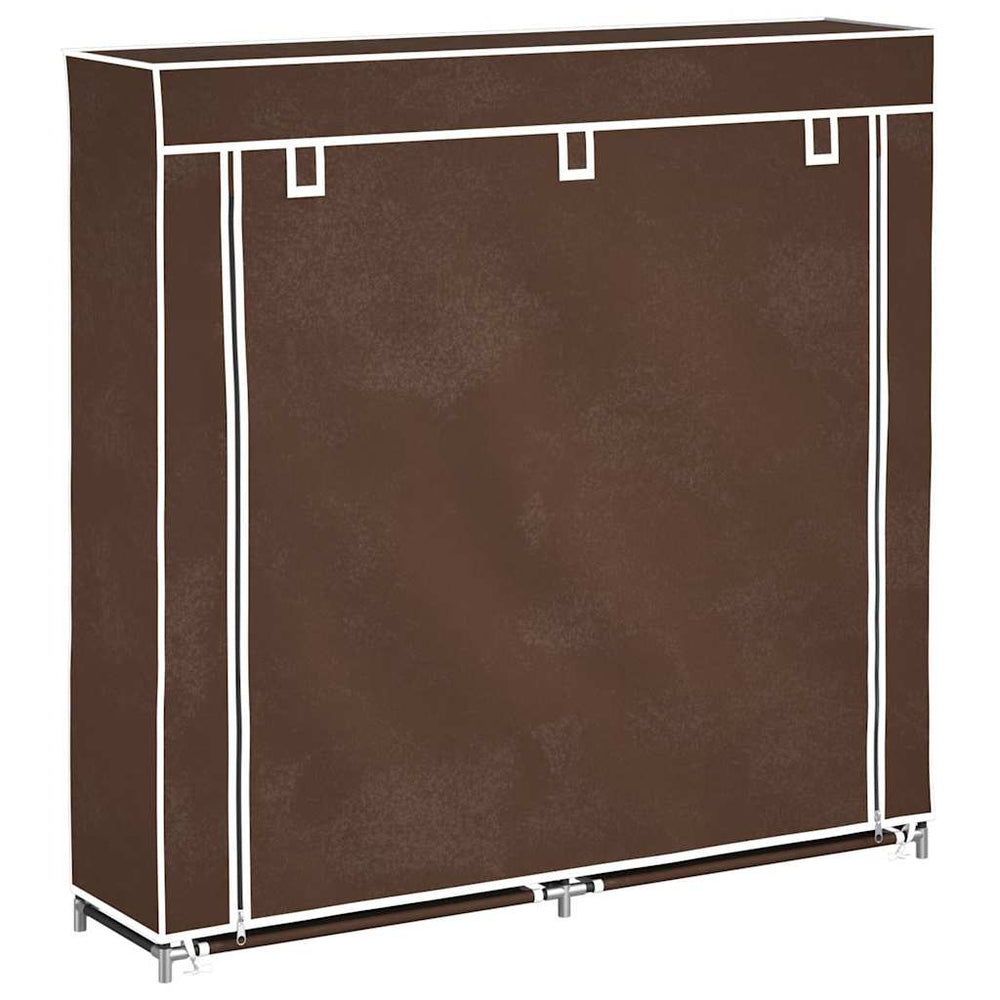 Stoff Schuhschrank Braun 115x28x110cm