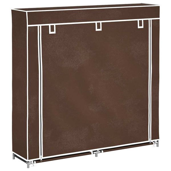 Stoff Schuhschrank Braun 115x28x110cm