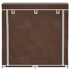 Stoff Schuhschrank Braun 115x28x110cm