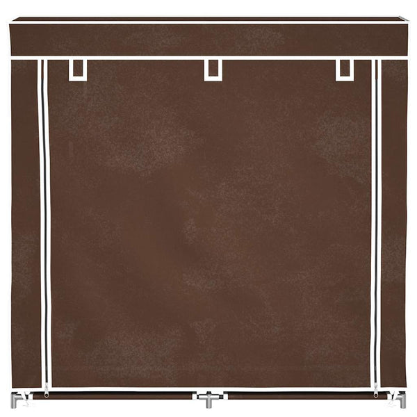 Stoff Schuhschrank Braun 115x28x110cm
