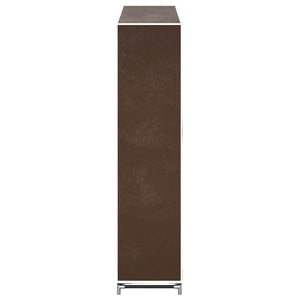 Stoff Schuhschrank Braun 115x28x110cm