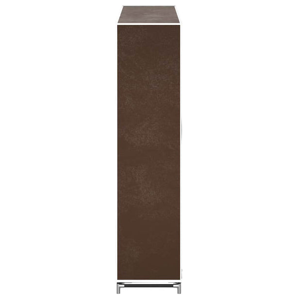 Stoff Schuhschrank mit Abdeckung 115 x 28 x 110 cm Braun