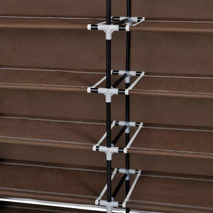 Stoff Schuhschrank Braun 115x28x110cm