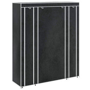 vidaXL Armoire en tissu avec étagères et tringles à vêtements 45×150×176 cm Noir