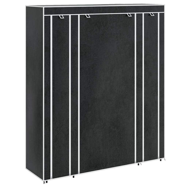 vidaXL Armoire en tissu avec étagères et tringles à vêtements 45×150×176 cm Noir