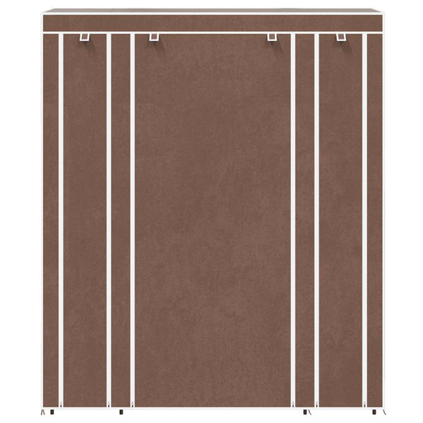 Stoffschrank Braun mit Fächern & Stangen