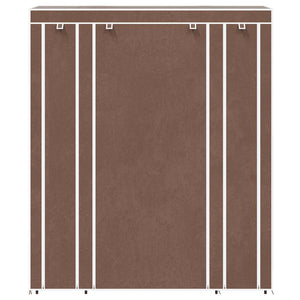 Stoffschrank mit Fächern und Stangen 45×150×176 cm Braun