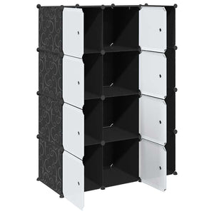 Modularer Kleiderschrank 9 Fächer Schwarz/Weiß